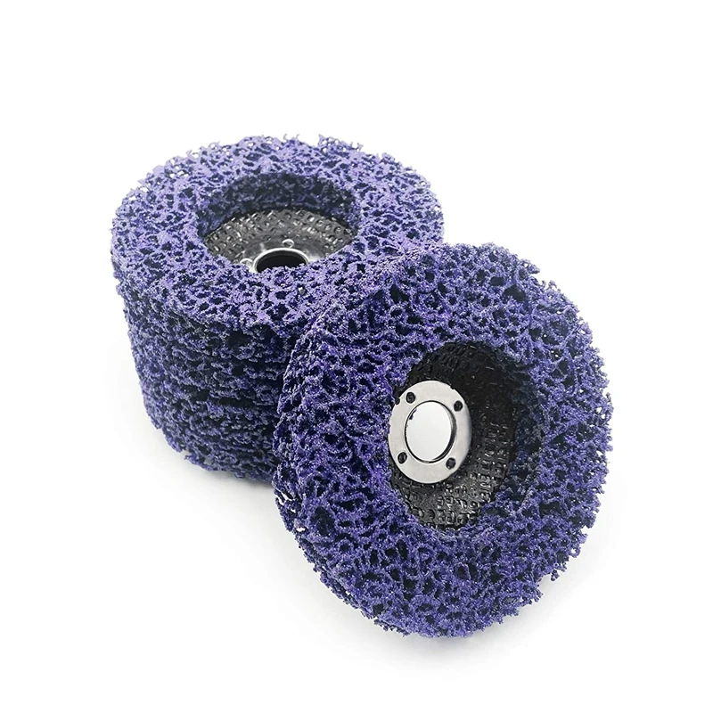 

5Pcs 100Mm Wheel Disc Abrasive, 5/8Inch Grinders Clean Tool, Strip Discs Grinder Remove Rust Paint Grinding Wheel Purple