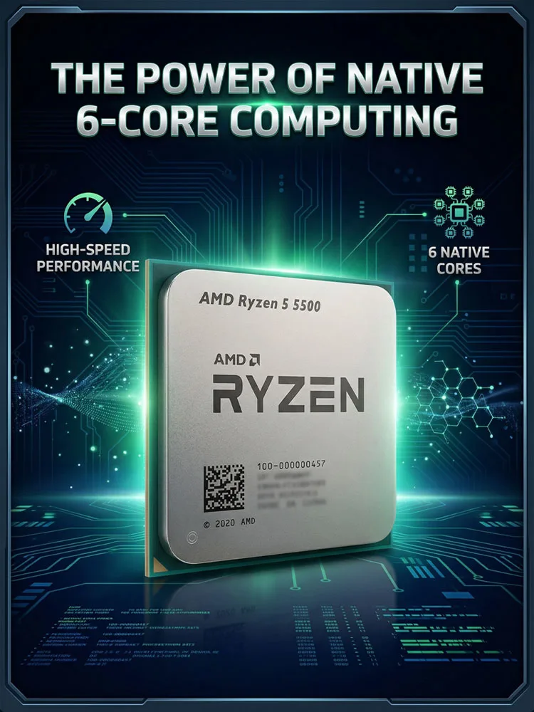 AMD Ryzen 5 5500 New R5 5500 3.6 GHz 6-Core 12-Thread CPU