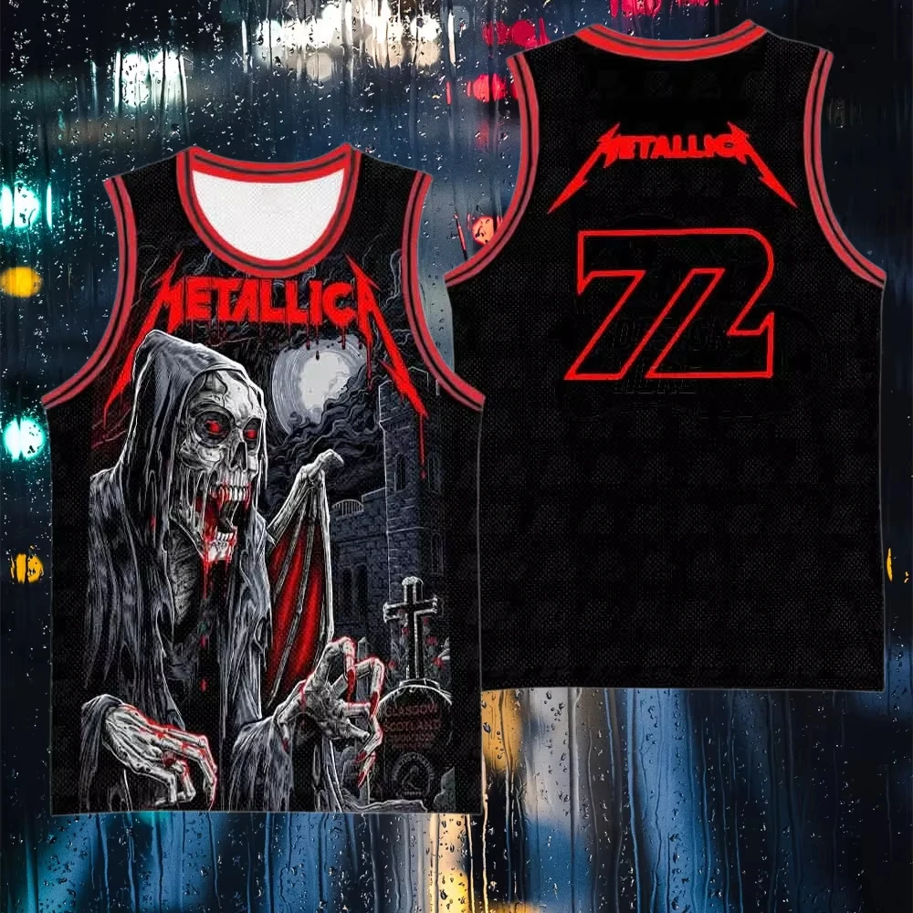2026 New Metallica World Tour Fan Basketball Suit Summer Sports Tank Top Breathable Quick Drying Tank Top Family Match