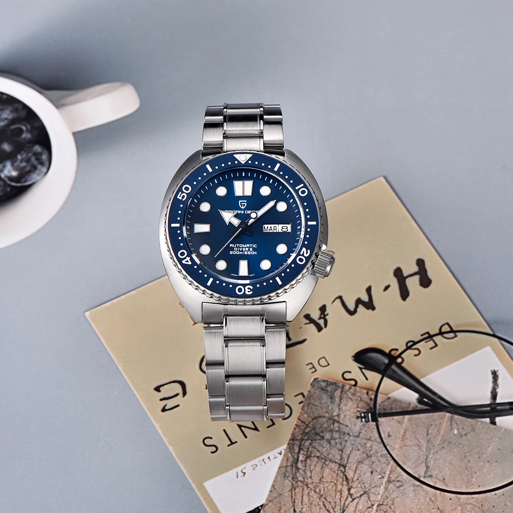 ساعة باجاني ديزاين للرجال أوتوماتيكية للغوص 200 متر مقاومة للماء من أفضل العلامات التجارية الياقوت المقاوم للصدأ ساعة ميكانيكية-1712 ساعة كوارتز