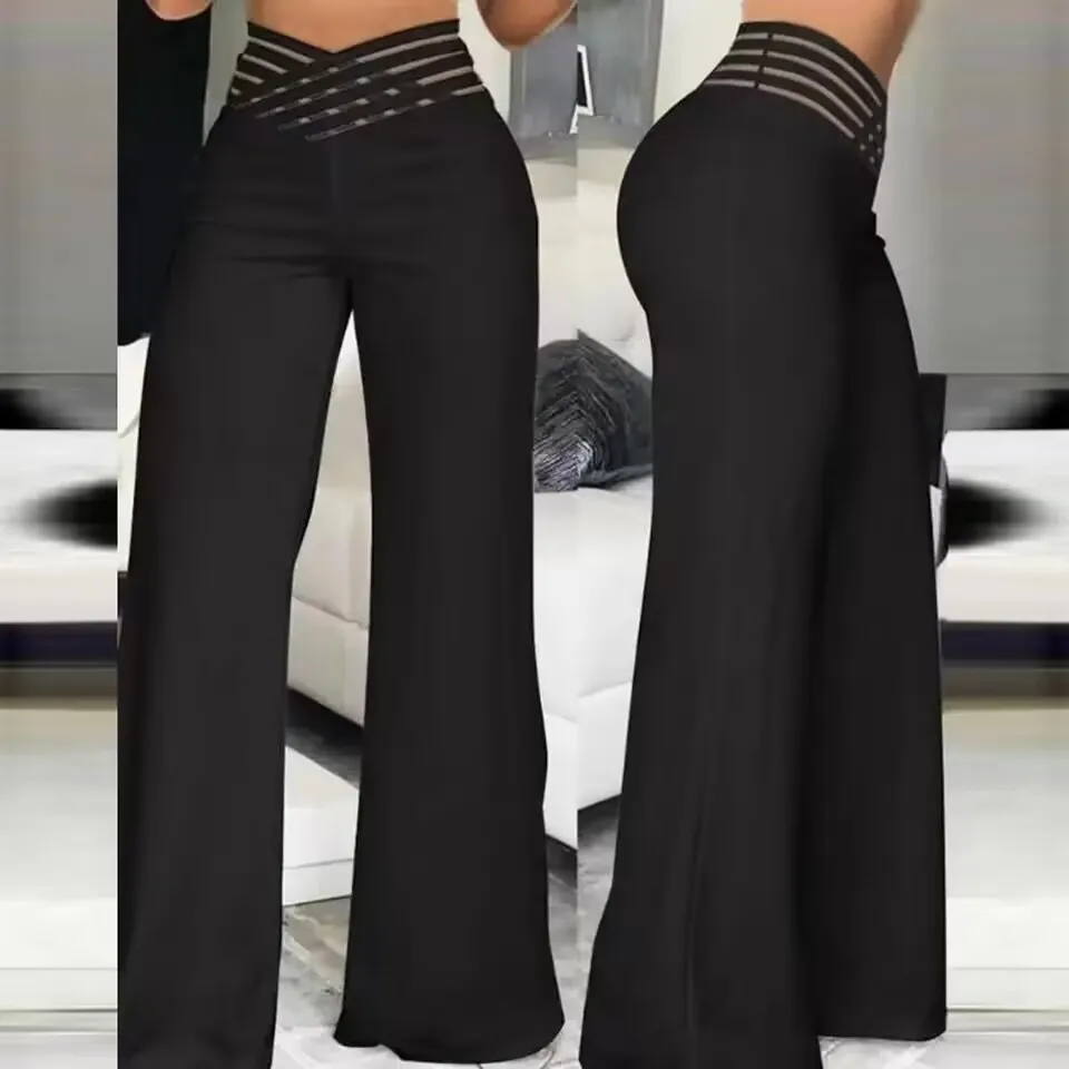 2025 mode Neue Trendy frauen Höhlte Heraus Taille Gürtel Hohe Taille Große Größe Hosen Beiläufige