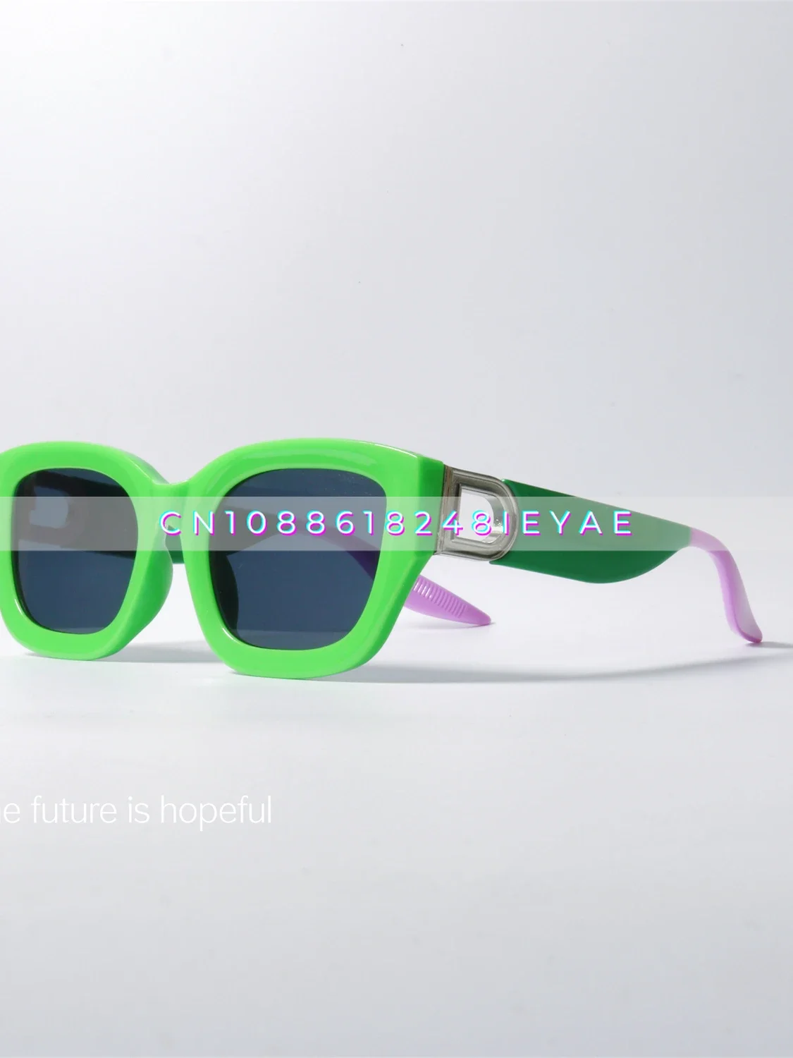 Fluorescent Green Contrasting Color Design Sunglasses Uv400 Anti-ultraviolet Radiation Niche Personalized Sunglasses