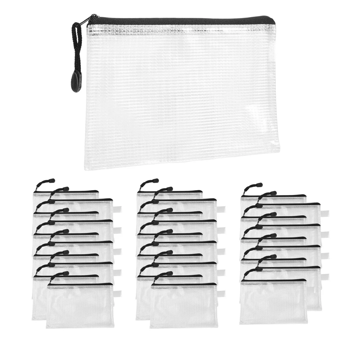 30Pcs B6 Mesh Zipper Pouch 5.3X7.7Inch,Waterproof Zip Bag for School Office Supplies, Puzzles & Games Organizing Storage