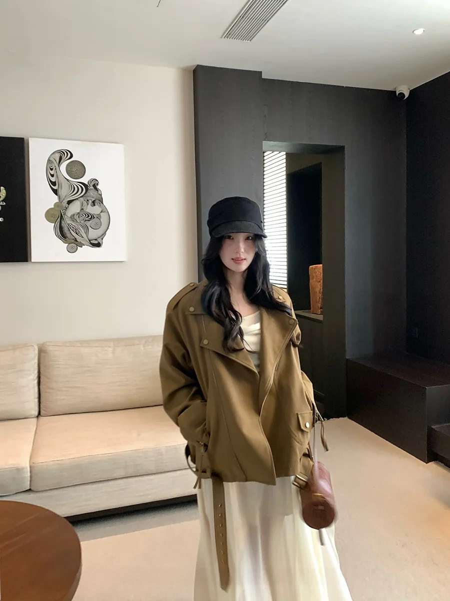 

Loose Fit Workwear Jaet Women's Korean Sle Versatile Button Color Blo Design Spring Season Long Sve Casual Top