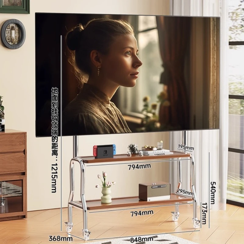 ZHomestay Simple TV Stands Monitor Wheels Multi-functional Office TV Stands Modern Metal Furniture Estante Para MH40DSJZ