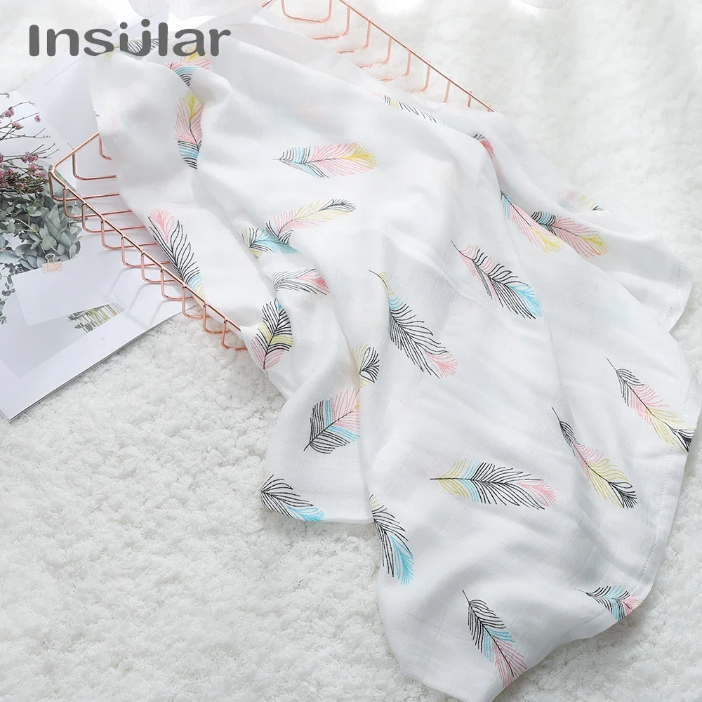 Insular Muslin Swaddle Blanket Cotton Baby Swaddles Newborn Blankets Bath Gauze Infant Wrap Sleep Sack Stroller Cover Play Mat