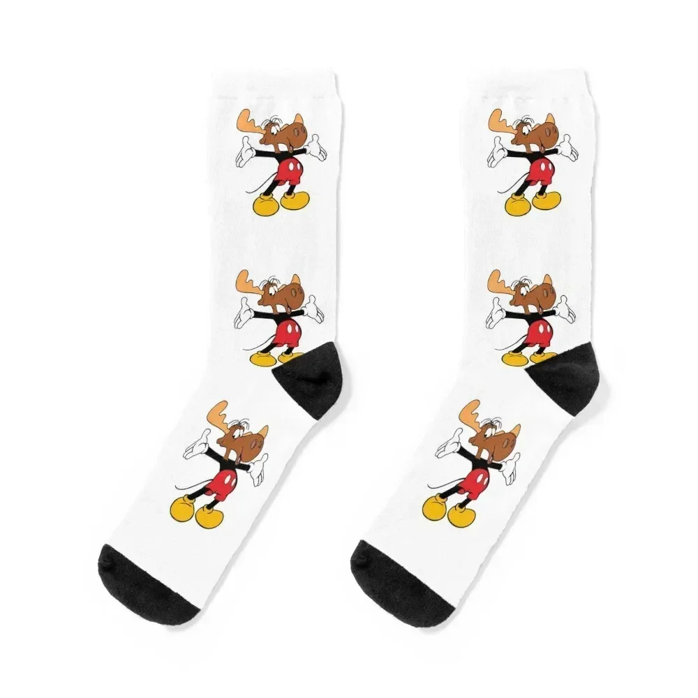 

Bullwinkle - Funny Cartoon Socks FASHION Crossfit winter basketball Male Socks Women's