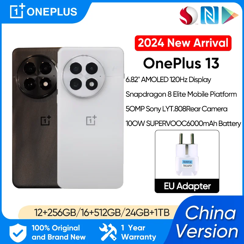 2024 NEU OnePlus 13 Snapdragon 8 Elite 6,82'' 120 Hz LTPO AMOLED Display ColorOS 15 6000 mAh Akku 100 W SUPERVOOC