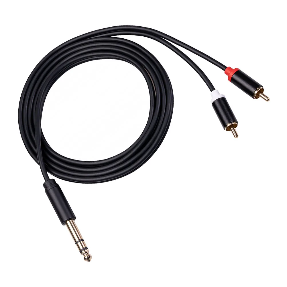 

3 Meter Audio Splitter Cable 6.35Mm To Dual Trs Male To 2 Male Gold Plated Plugs Oxygen Free Copper Pvc Wire Wide