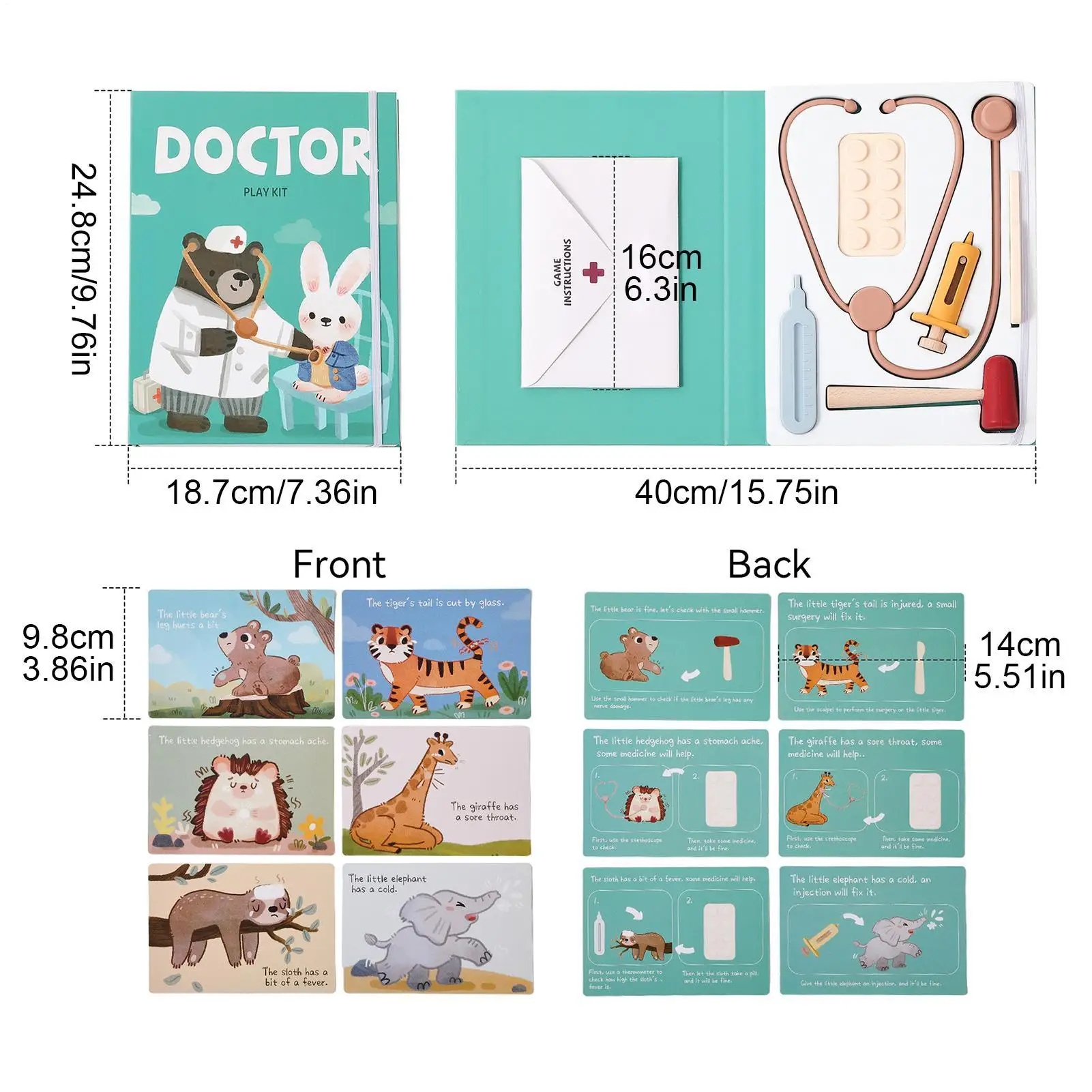 Play Doctor Kit เด็กวัยหัดเดิน Doctor ชุดของเล่นจําลองอุปกรณ์โรงพยาบาลเครื่องแต่งกายอุปกรณ์เสริมสําหรับ Little Boys Girls ห้องเรียนเด็ก