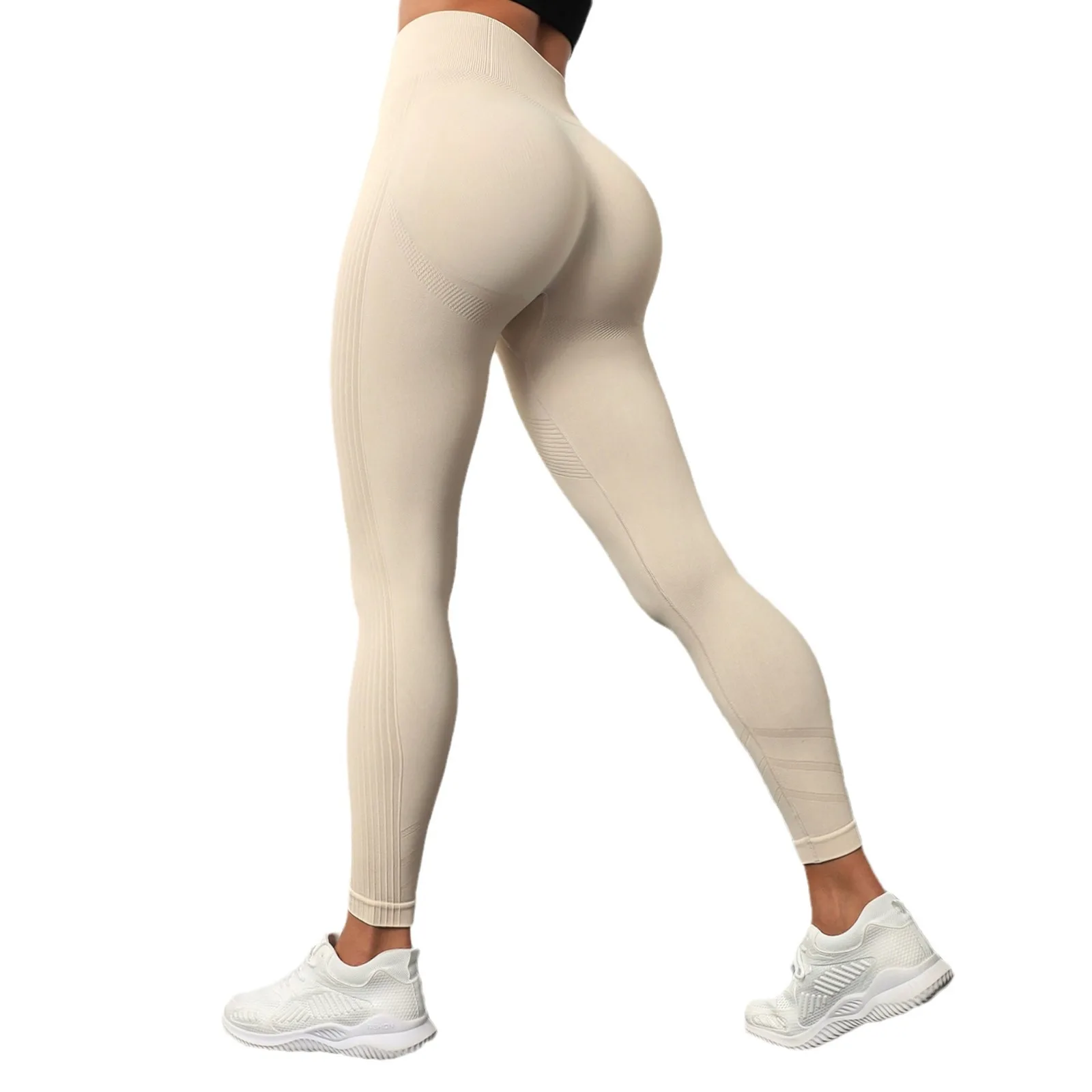 Factory Direct Supply Hot Selling Yoga Pants Women\'s Seamless Knitted Tight High Waist Breathable Sports Fitness Pants Wholesale