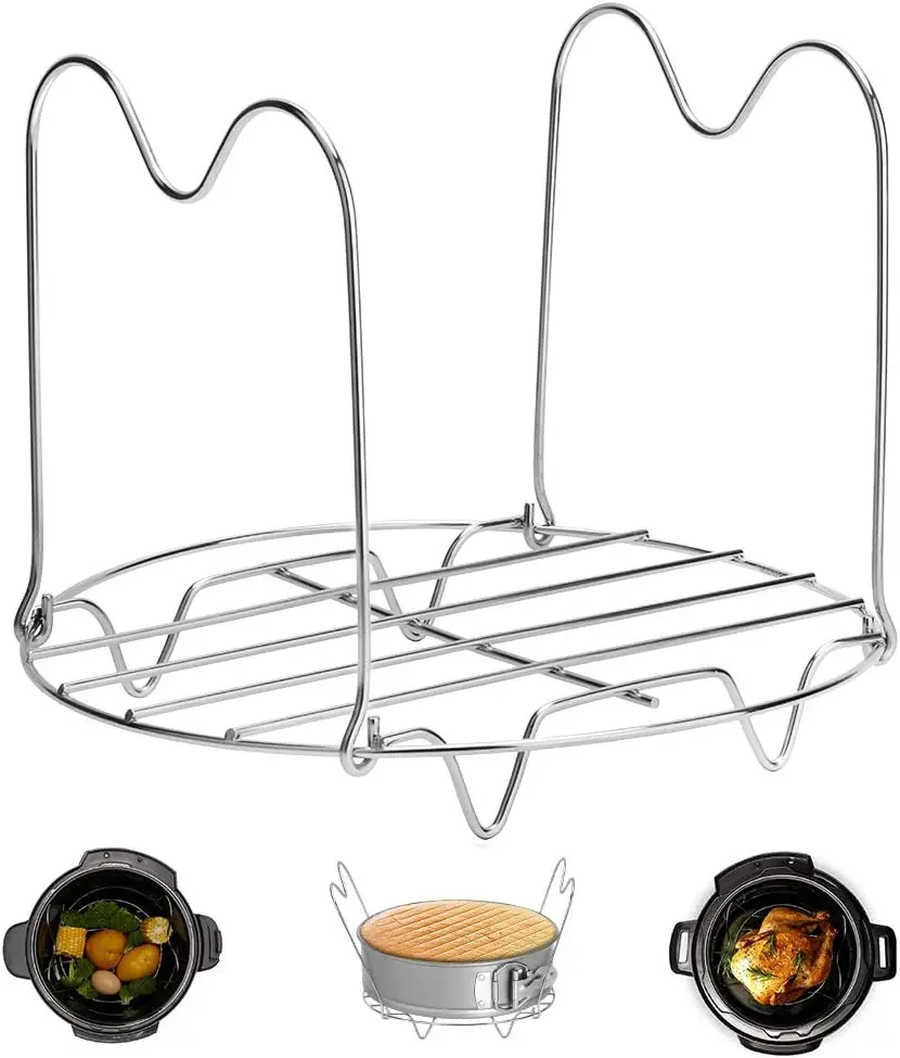 Steamer Rack Trivet with Handles Compatible with Instant Pot Accessories 6 Qt 8 Quart, Pressure Cooker Trivet Wire Steam Rack, G