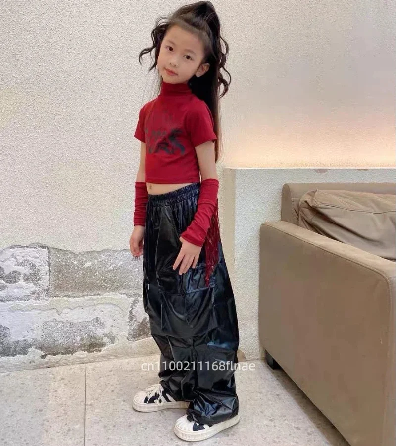Jazz-Tanzkostüme für Mädchen, Quasten-Oberteile, Hip-Hop-Streetdance-Trainingskleidung, Bühnen- und Performance-Outfits für Kinder – Detail 5