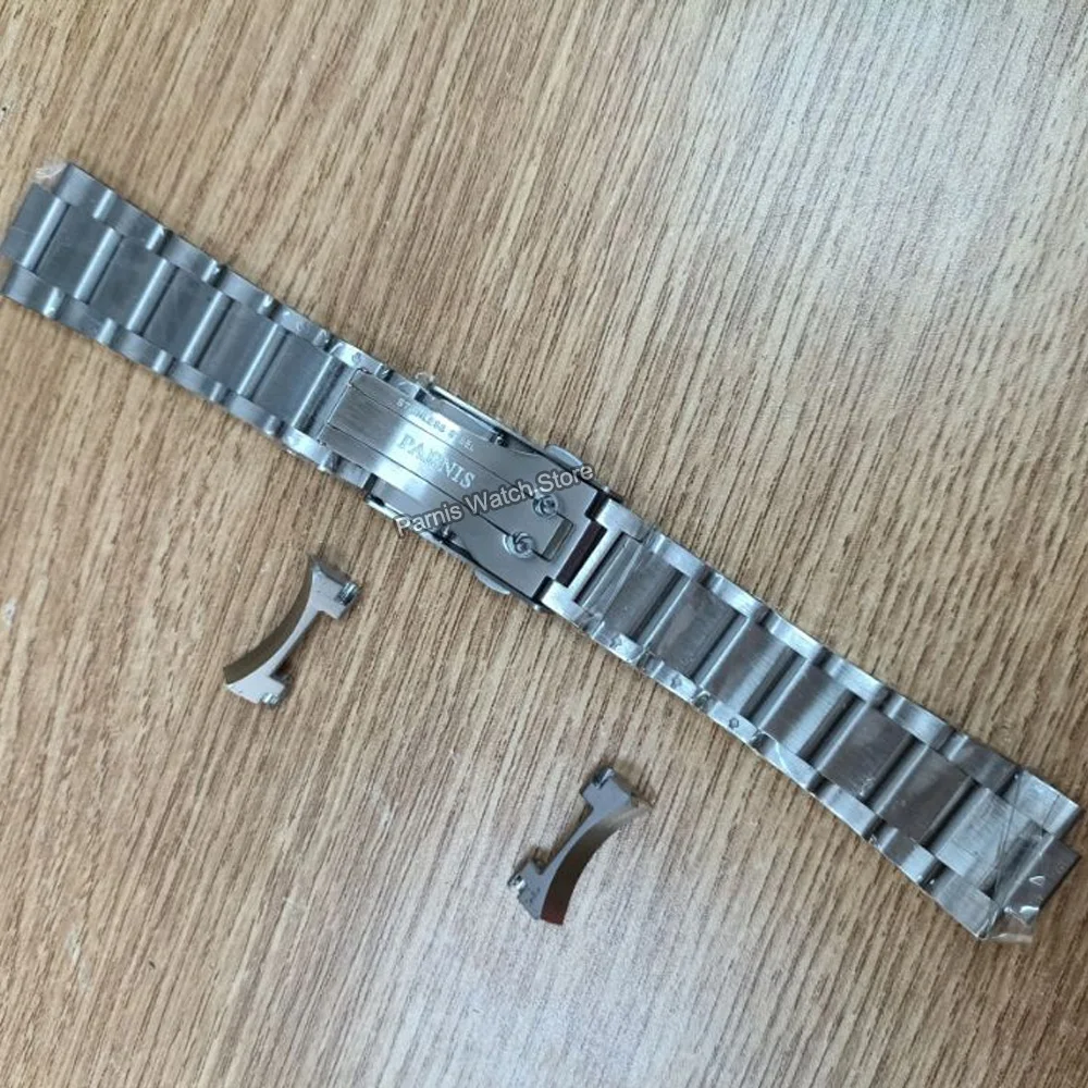 Ремешок для наручных часов Parnis, 23 мм, ремешок из натуральной кожи, серебристый, аксессуары для мужских и женских часов