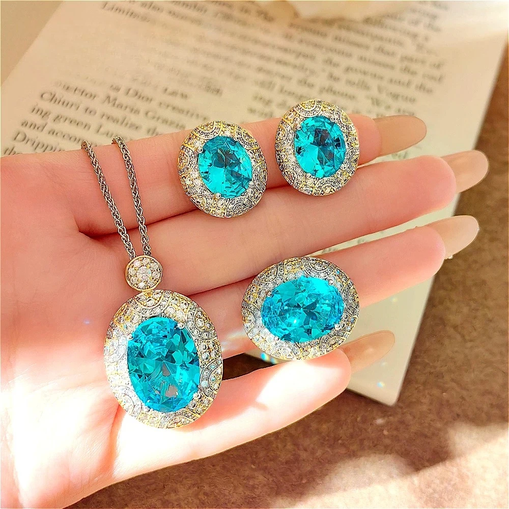 conjunto-de-joias-de-luxo-em-prata-esterlina-925-colar-com-pingente-bicolor-brincos-de-tarraxa-e-anel-com-diamante-branco-e-pedras-preciosas