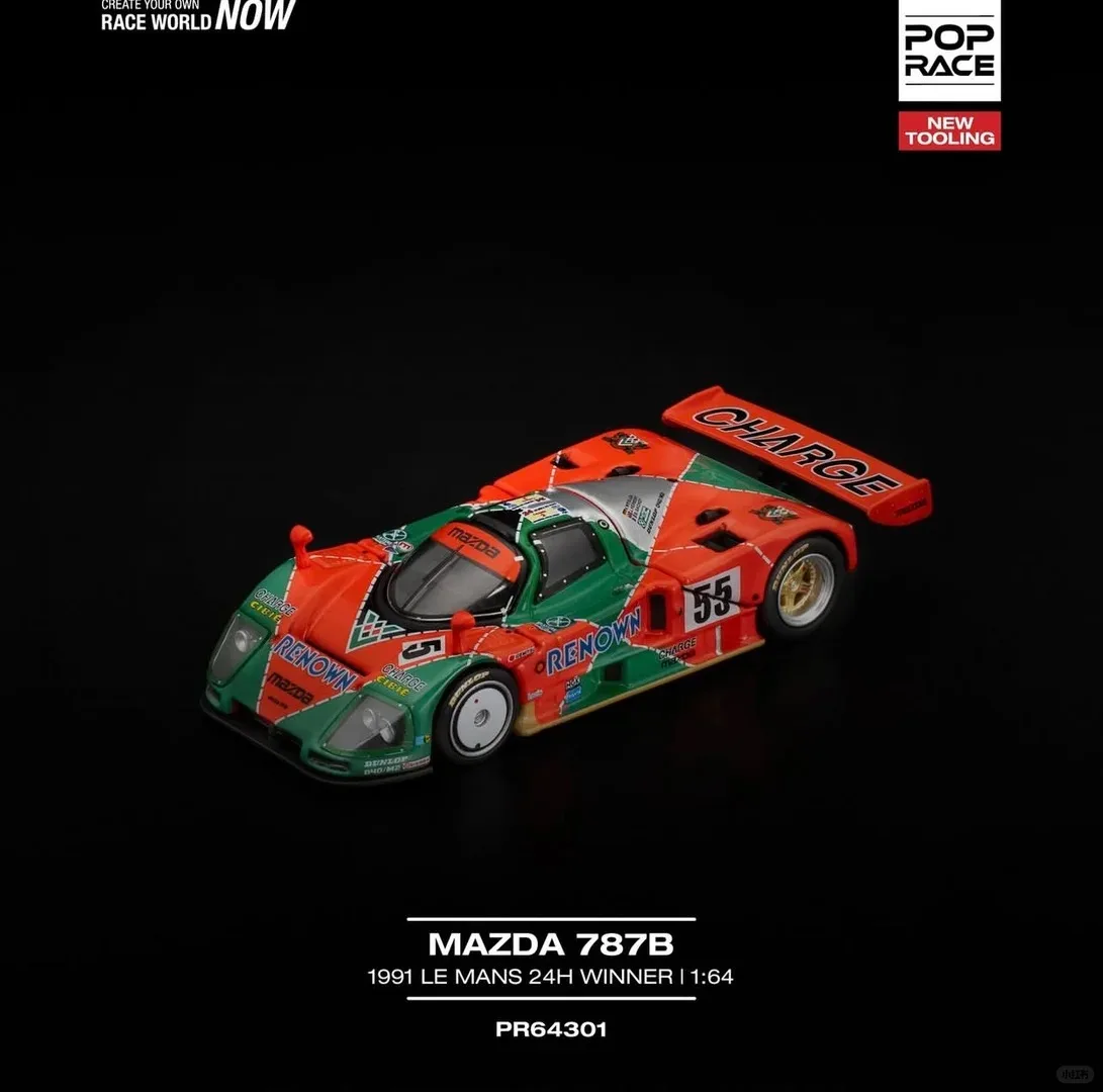 POPRACE 1/64 PR64301 Mazda 787B-91 Le Mans Championship, Modelo de Auto de Carreras de Aleación, Pieza de Colección para Exhibición