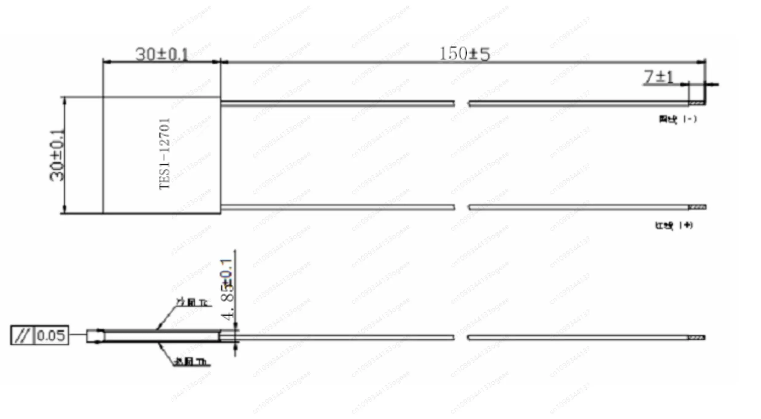 Mini módulo Peltier serie TES1-12701, placa calefactora de refrigeración termoeléctrica de 30 mm