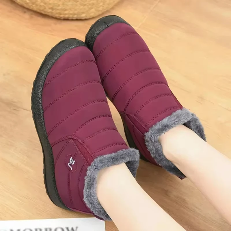 New Men\'s and Women\'s Waterproof Winter Boots Plush Snow Boots Warm Couple Cotton Couple Thick soled Shoes Outdoor Warmth