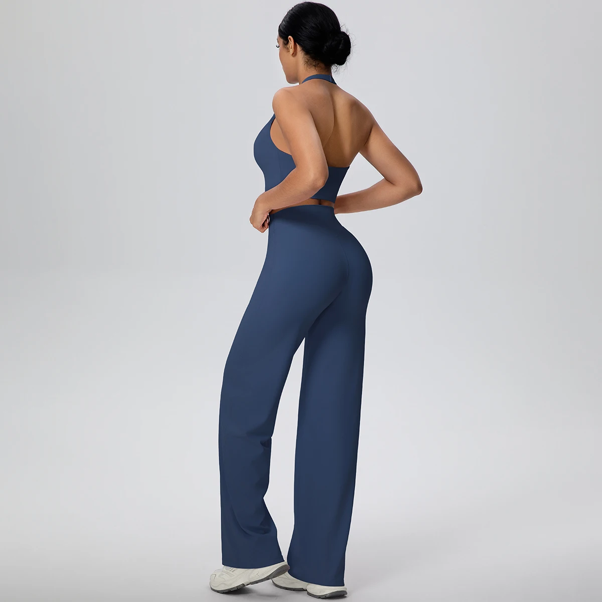 2-teiliges Damen Yoga-Set: Rückenfreier Neckholder-BH und Hose – Sommerliches, atmungsaktives Sport- und Lauf-Workout-Top – Top-Seller – Detail 22