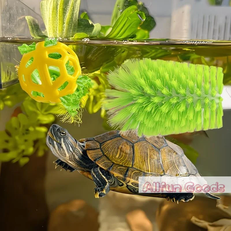 Sucker Turtle Brush Scrubber Turtle Shell Cleaning Brush Turtle Tank Decorations Turtle Feeding Ball Turtle Aquarium Ornaments view 2