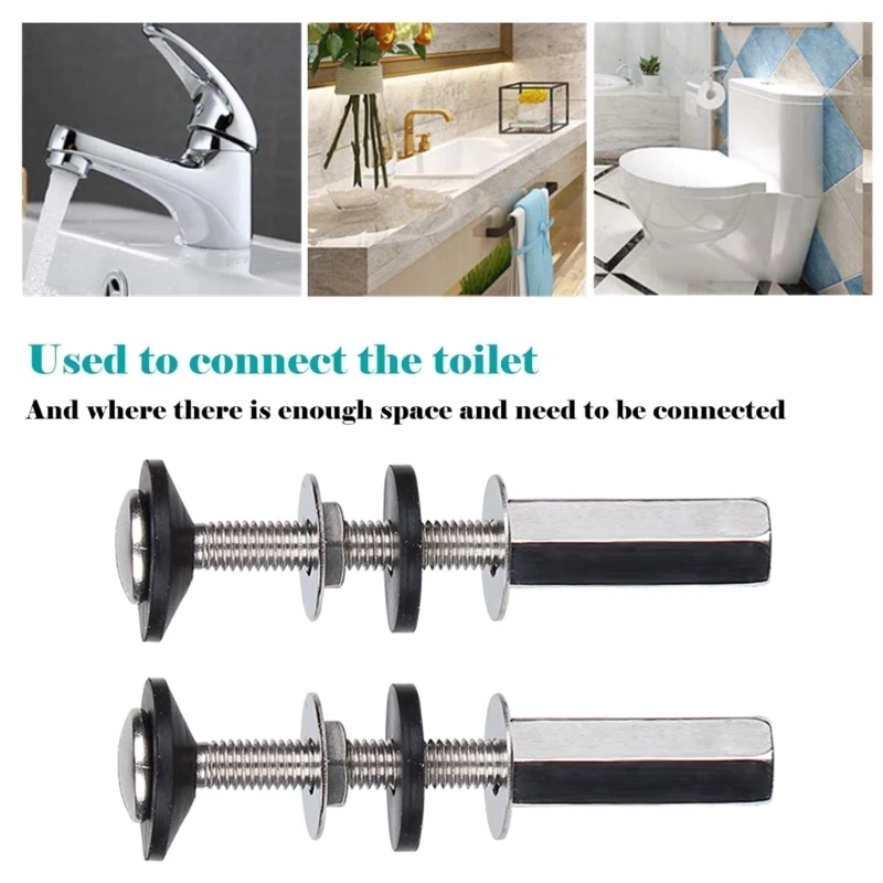 2 PCS Leaking Toilet Close Coupling Toilet Bolts and Seal Tool Accessories