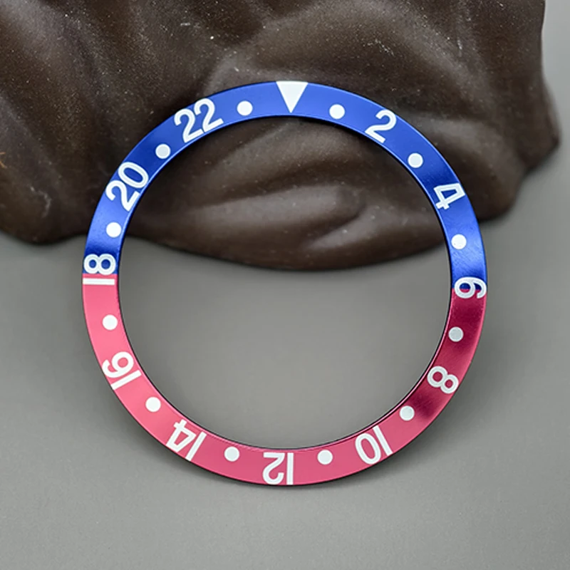 37.5mm Beveled Aluminum Watch Bezel NH35 Case Ring Fits Submariner NH35 NH36 Diving Case Bezel Ring Men Watch Parts Replace