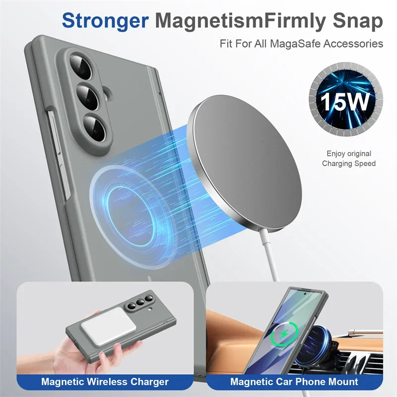 For Samsung Galaxy Z Fold 8Ultra 8 7 6 5 4 3 For Magsafe Wireless Charging Magnetic With Hinge Protect Screen Protect Film Case