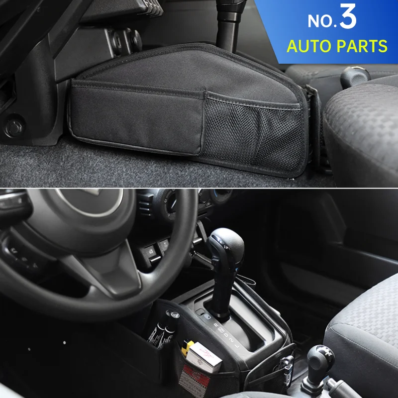 Car Gear Shift Storage Bag Organizer Tray Oxford Cloth For Suzuki Jimny JB64 Sierra JB74W 2019 2022 Interior Accessories