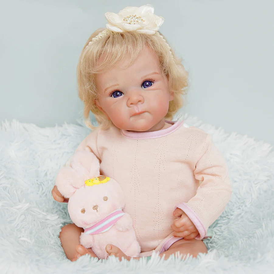 19 Inch 48 cm Real Baby Doll Vinyl Cotton Handmade Art Doll Cute Sleeping Newborn Silicone Realistic Reborn Baby Doll