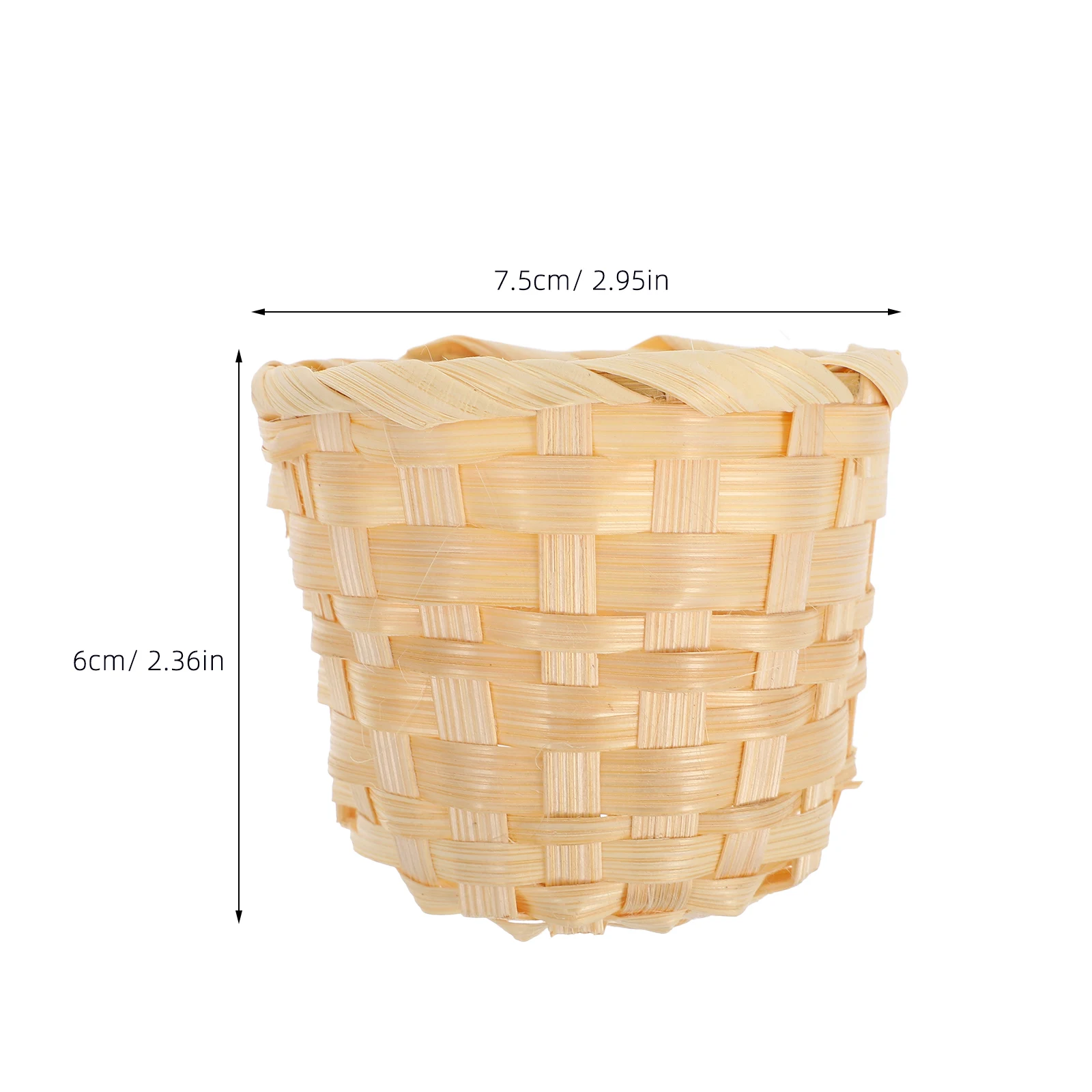 4 Pcs Woven Basket Storage Tiny Bamboo Wicker Small Baskets for Organizing Desktop Sundries Organizer Decorative Jute Mini Wood