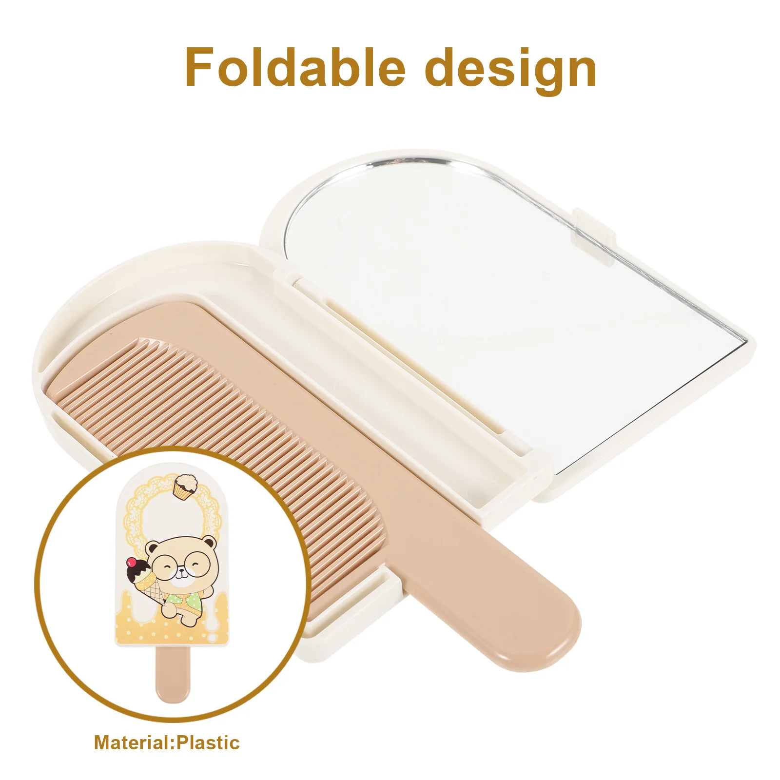 Lindo espejo compacto, espejo de maquillaje portátil plegable, tamaño pequeño de viaje para billeteras, bolsos, bolsillos, reflejo claro en cualquier momento y en cualquier lugar