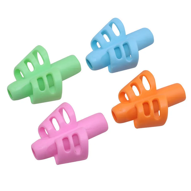 Porte-stylo à deux doigts pour enfants, pratique de l'écriture et de l'apprentissage, stylo de maintien assisté, posture, orthèse en silicone pour étudiants, 50 pièces