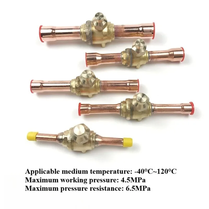 6-22mm Solder Ball Valve Cold Storage Central Air Conditioning Refrigeration Unit Service Valve Accessories