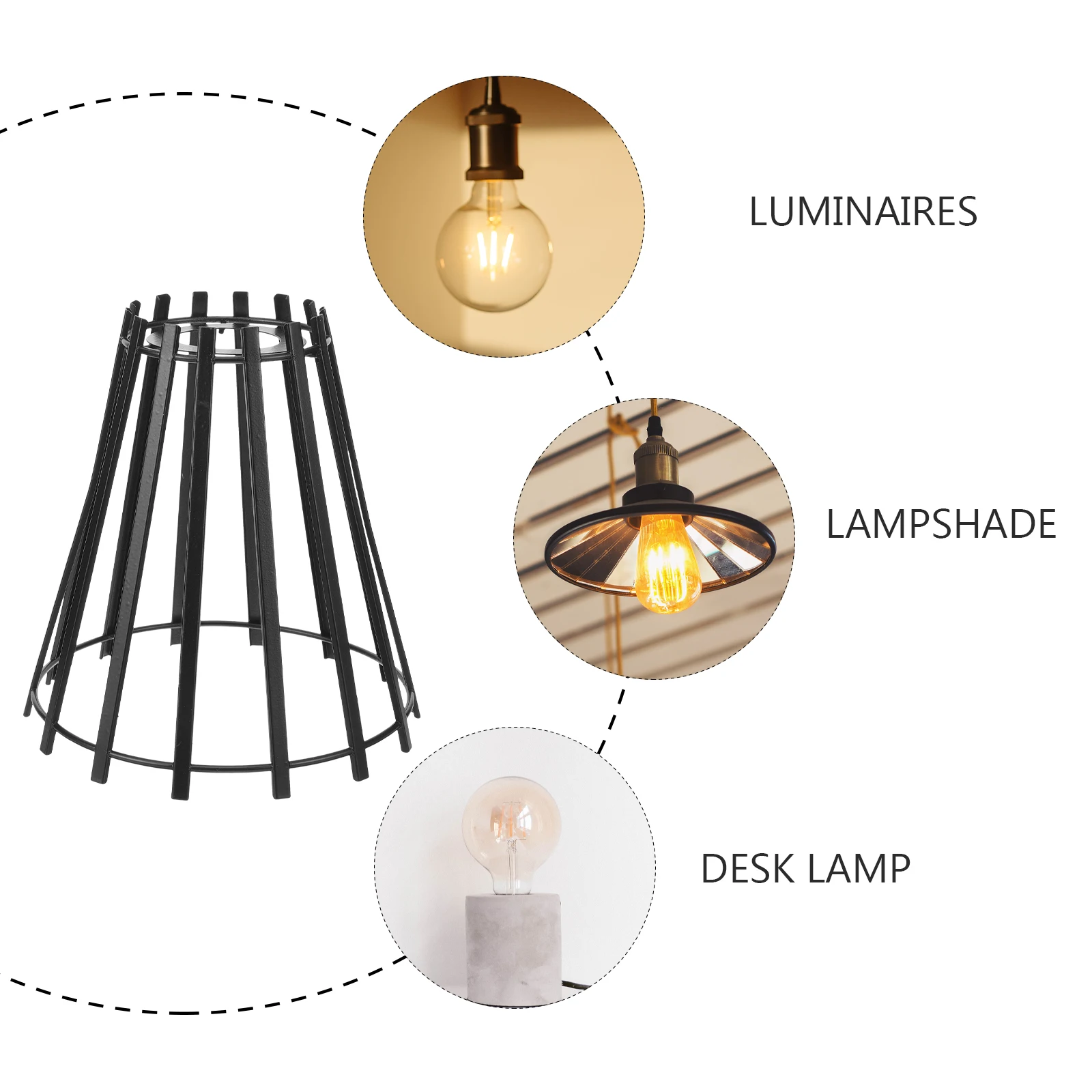 

Iron Geometric Light Cover Hollowed Pendant Light Bulb Cage for Contemporary Interior Lamp Shade Hanging Lamp Shades Only Metal