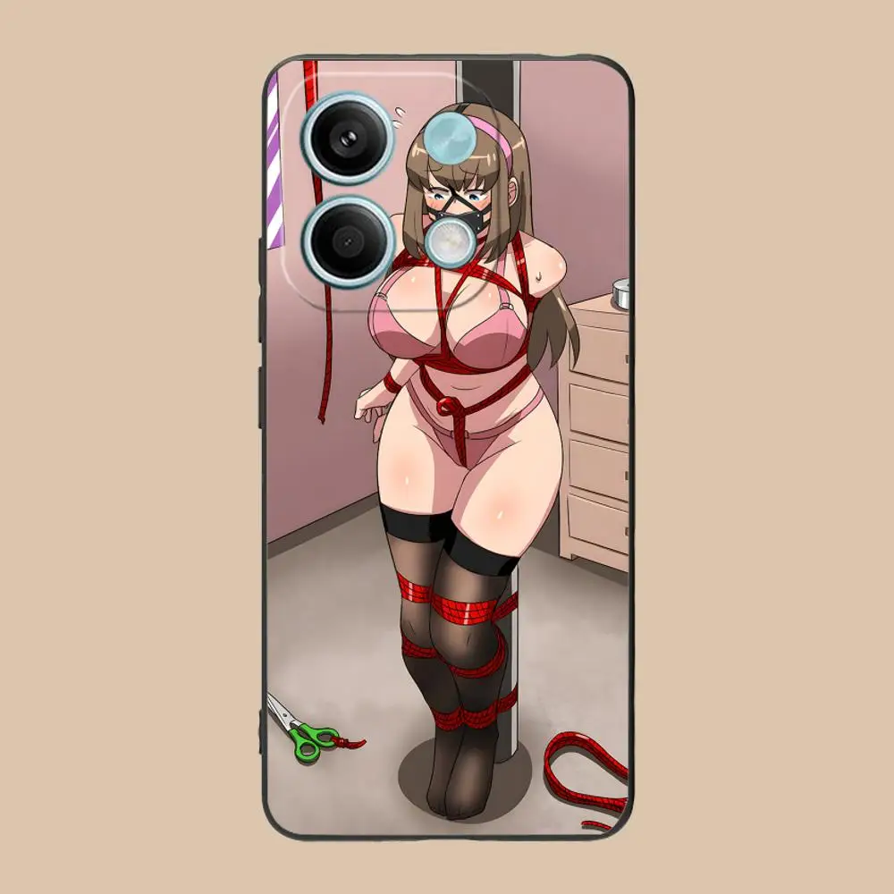 أنيمي هنتاي Senpai قضية الهاتف المحمول ل POCO M6 M5 M4 M3 X7 X6 X5 X4 X3 F6 F5 F4 Pro GT 5G الطباعة الملونة غطاء جميل فاخر