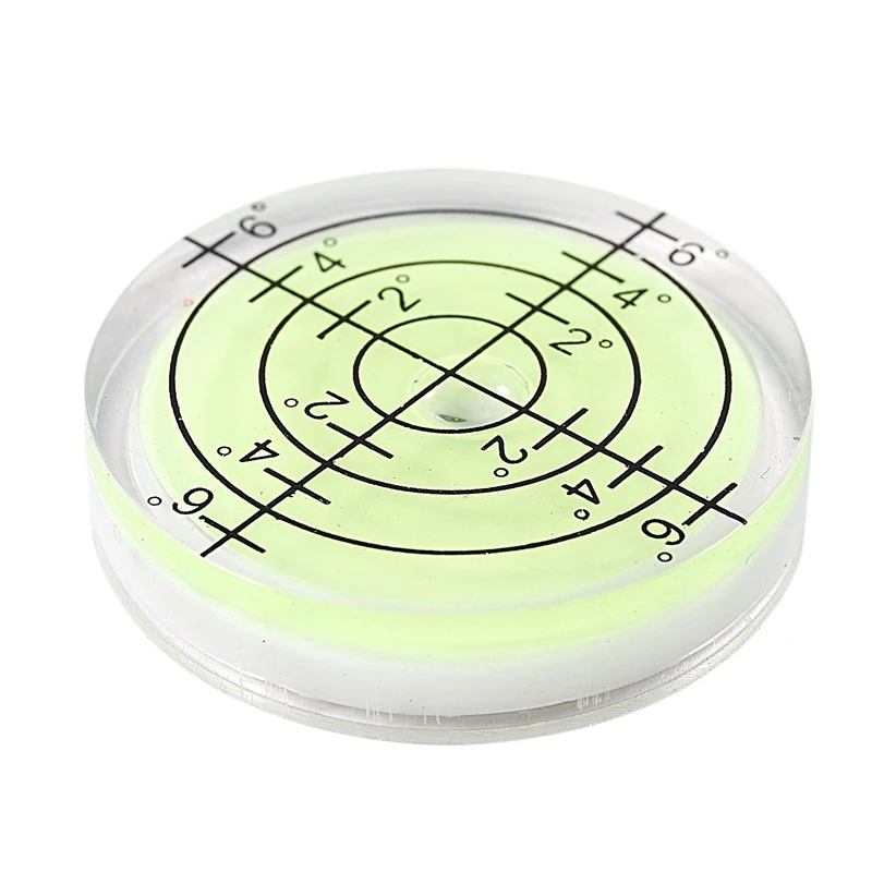 2 Pcs 32X7mm Acrylic Bullseye Bubble Level Round Level Bubble Accessories, Green