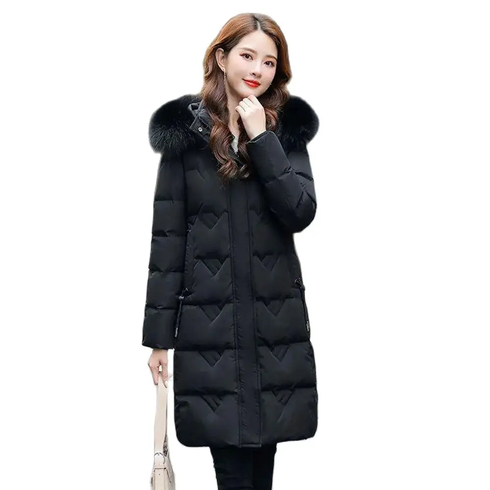 

Fashion Down Jacket Femininity In The Long Section In The Winter Of 2024 The New Hooded White Duck Down High-grade Warm Coat Tid