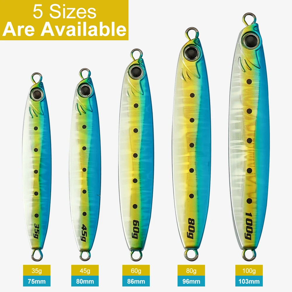 AOCLU-Long Cast Luminous Zebra Jig, langsamer Metallköder, Meeresangeln, Big Game, japanische Qualität, 35 g, 45 g, 60 g, 80 g, 100 g – Detail 6