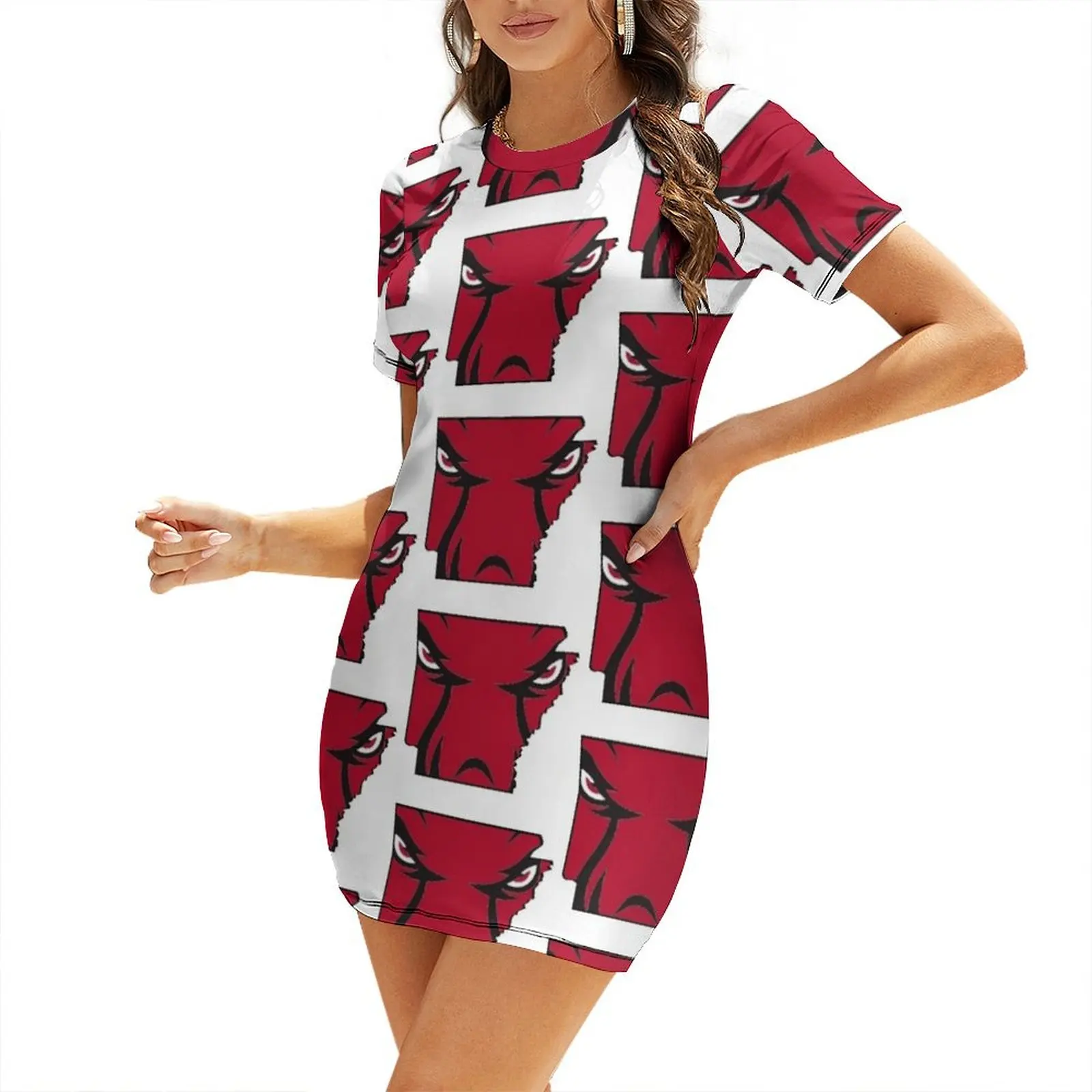 

Razorback Eyes, Arkansas State Short Sleeved Dress Women's evening dress Woman fashion fairy dress