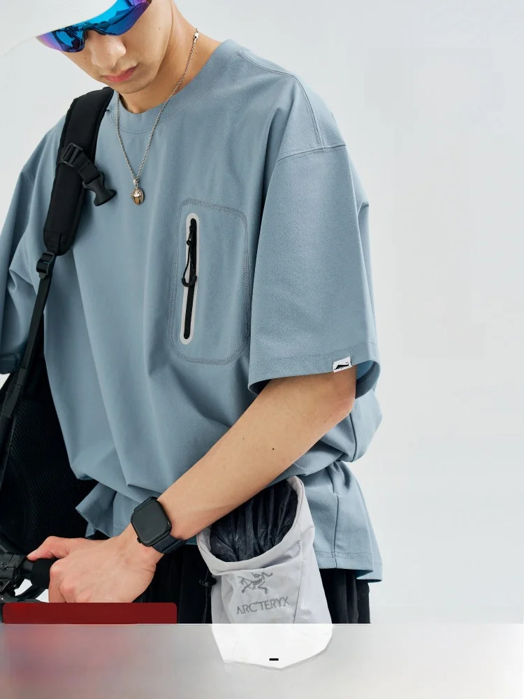 

Men's Quick Dry Lightweight Breathable Reflective RESTICK SoloTEX Fog Face T-Shirt Comfortable Loose Fit Summer Fashion