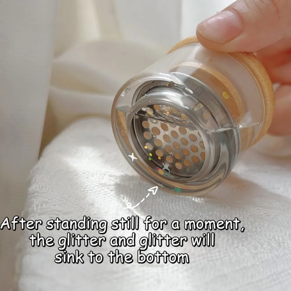 1 conjunto de malha portátil em camadas escovas da arte do prego copo de lavagem tampa de madeira glitter lantejoulas remoção copo escova de unhas limpador dappen prato