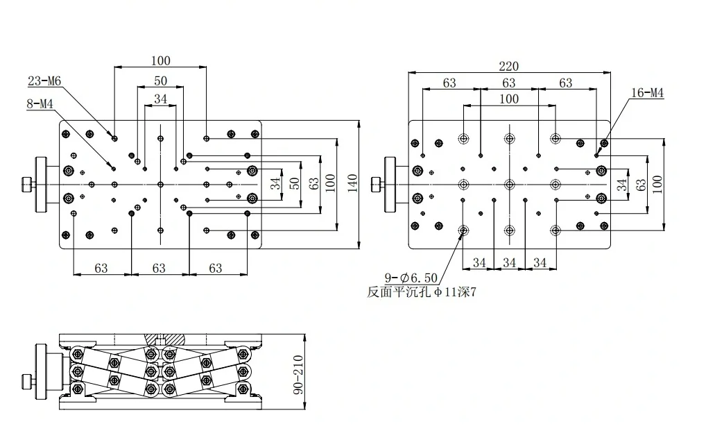LSSS-120JS مرحلة الترجمة العمودية اليدوية على شكل مقص