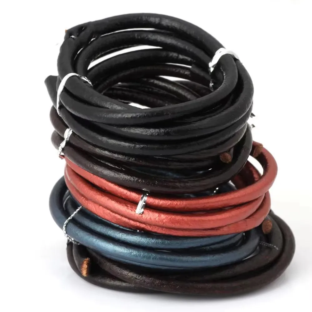 

5MM 1Yard Round Leather Cord/Wire DIY brown/black /leather women earrings Bracelet choker necklace Jewelry Making Accessories