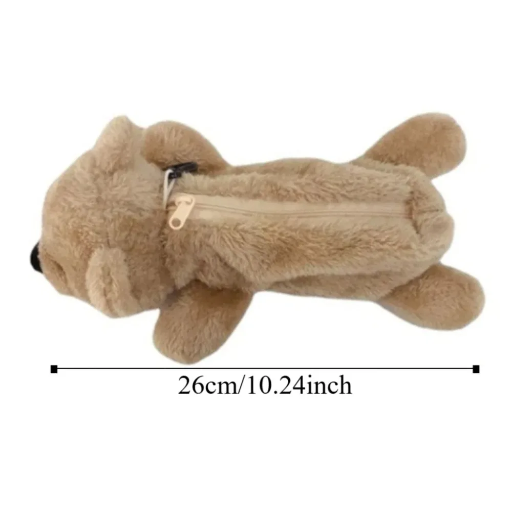 لطيف سعة كبيرة أفخم حقيبة أقلام رصاص الحيوان لينة الدب قلم رصاص الحقيبة تخزين سستة الكرتون دمية دب الأطفال