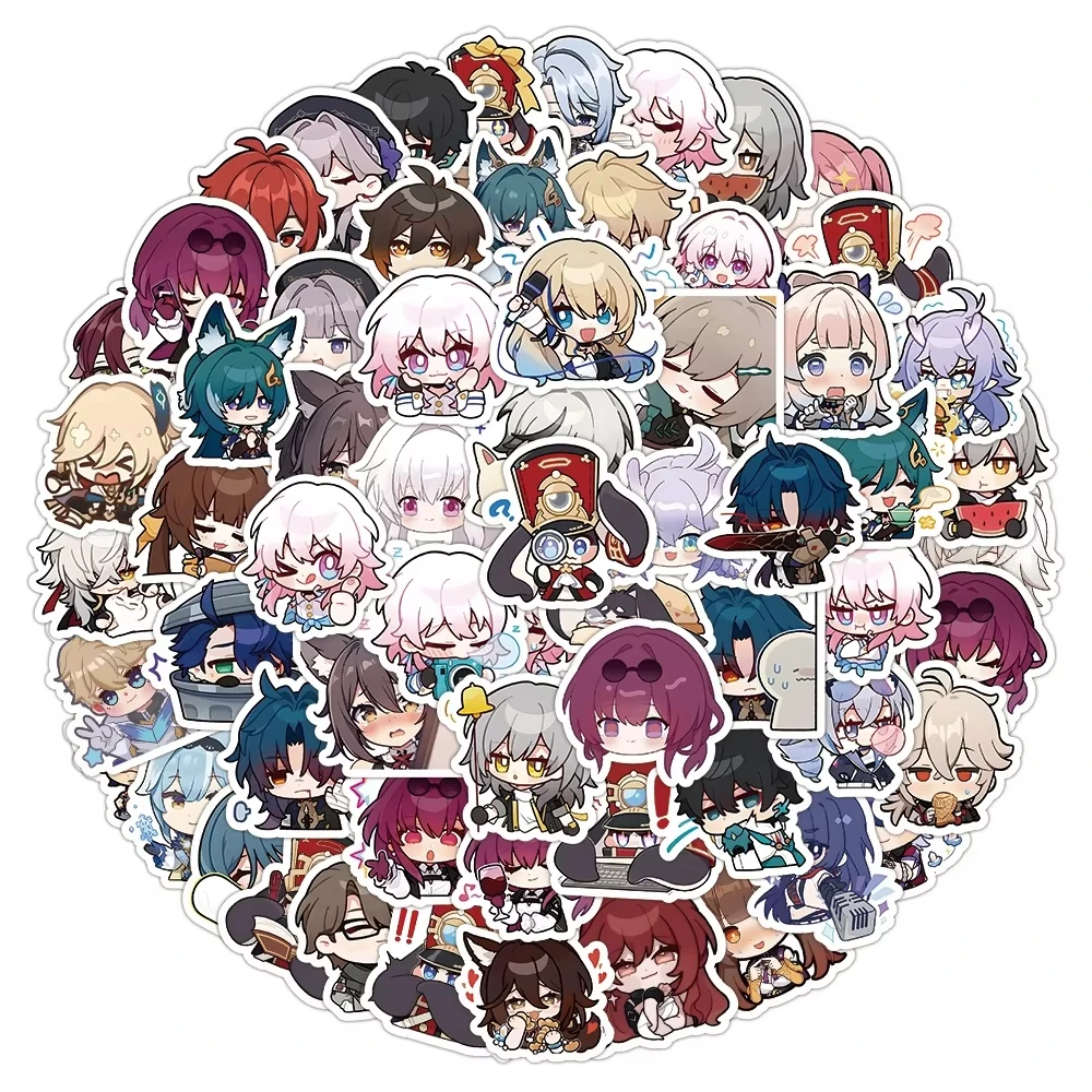 

100pcs Honkai Star Rail Stickers Cute Q Version Anime Character Waterproof Decals for Laptop Skateboard Luggage Stickers Gift