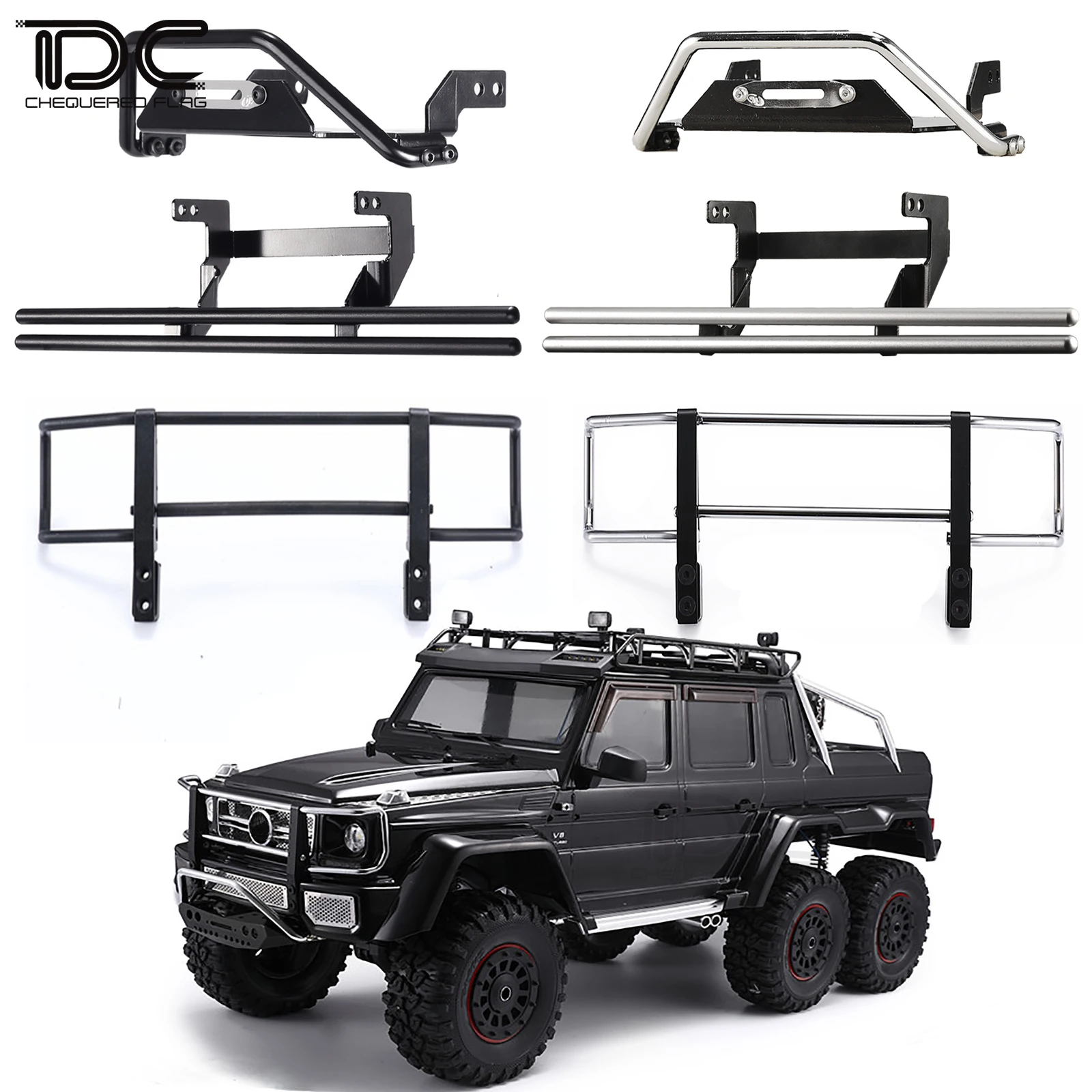 Metal Bumper for TRX6 TRX-6 G63 Hauler Flatbed Trailer 6X6 4X4 G500 88086-4 1/10 Scale RC Crawler Car Front Rear Accessories