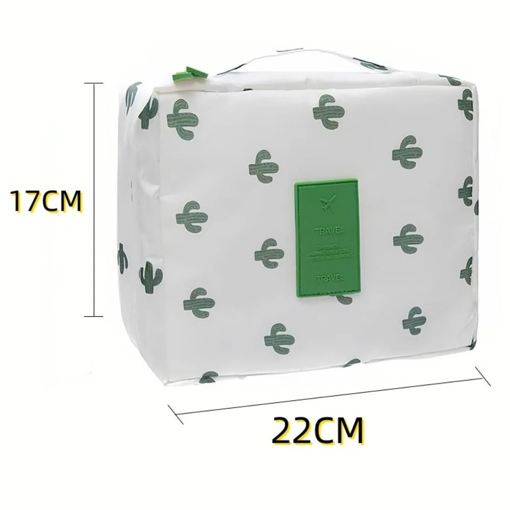 Waterproof Multi-color Cosmetics Bag Flower Print Multi Compartment Print Storage Bag Toiletry Organizer Travel