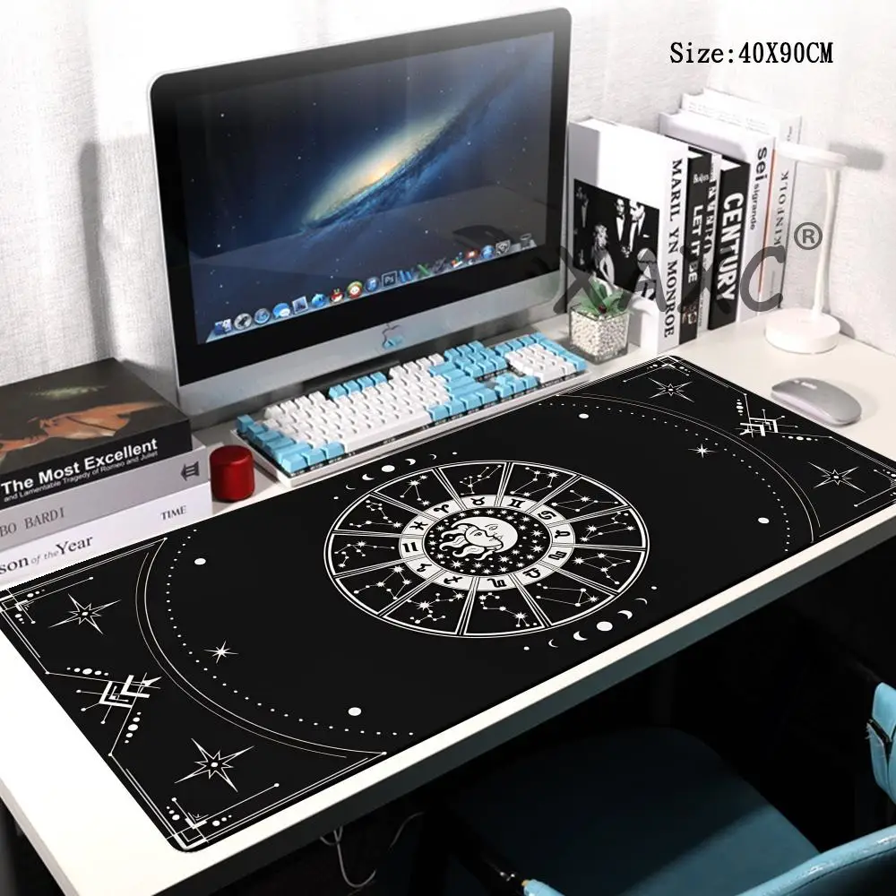 

HYBXAXC Moon Star Divination Mousepad Zodiac Astrological Tablemat Constellations MousePad Laptop Key