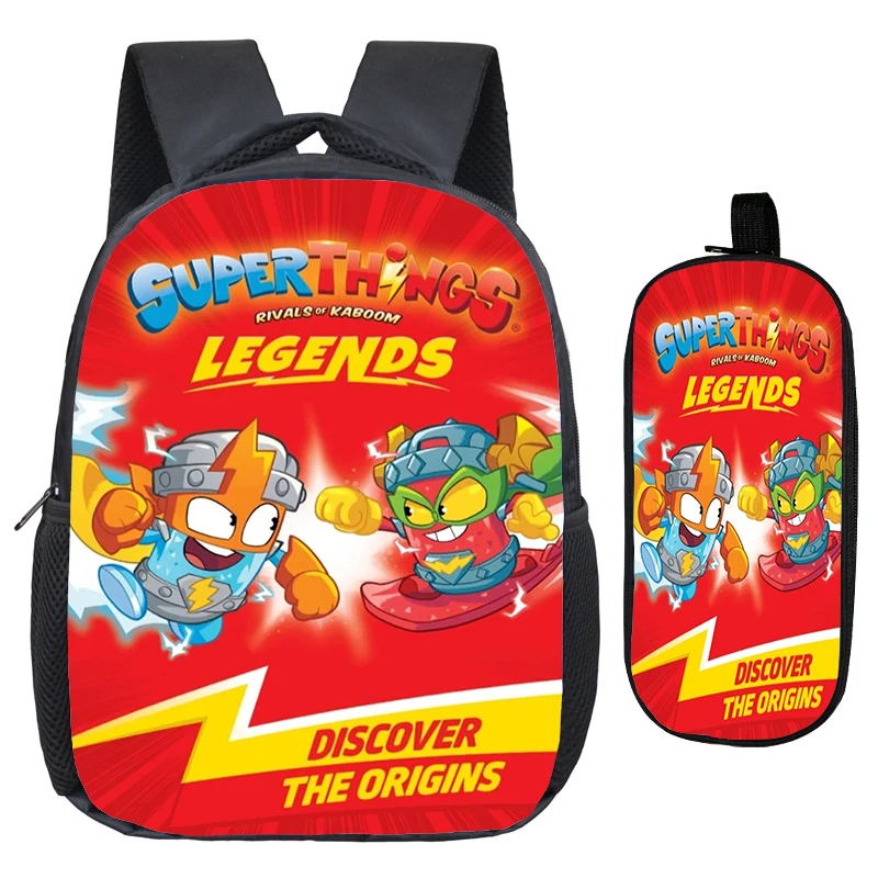 

Kids SUPERTHINGS Backpacks Kindergarten Bookbag Toddler Boys Cartoon School Bags 2pcs Set Backpack for Preschool Girls Mochila