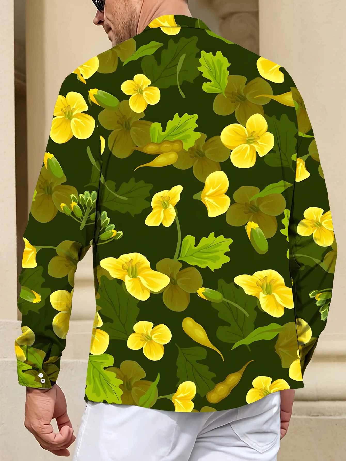 Men'S Stylish Dopamine Splicing Patterned Shirt - Long Sleeve, Button-Up, Lapel Collar, 